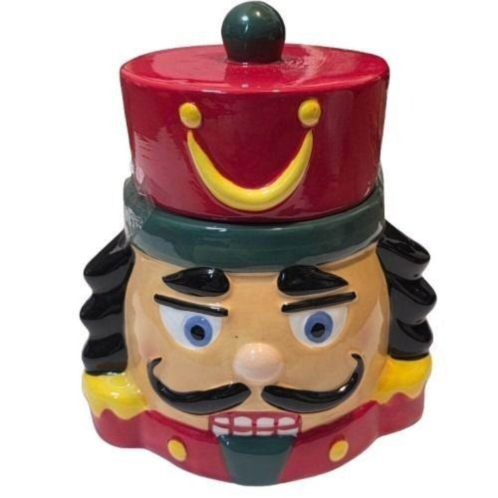 Member’s Mark Nutcracker Cookie Jar Earthenware Christmas Holiday Decor